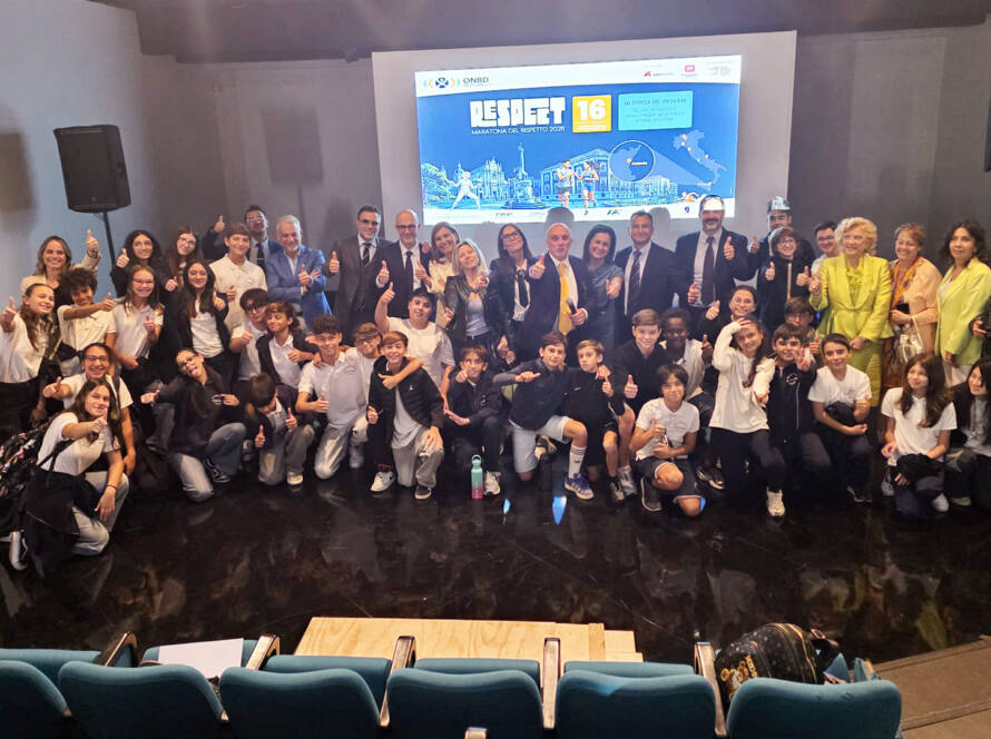 Momento dell'evento Maratona del Rispetto 2026 organizzato a Catania dall'ONBD per la prevenzione del bullismo e del disagio giovanile